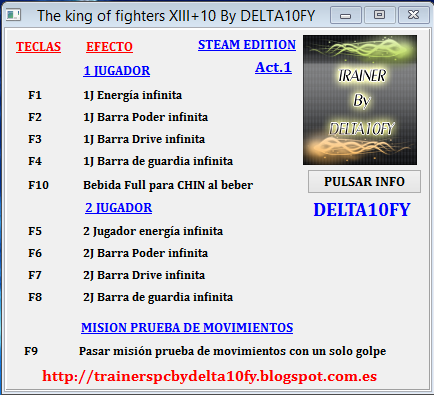 The King of Fighters XIII v1.0 (Spanish) Trainer +10